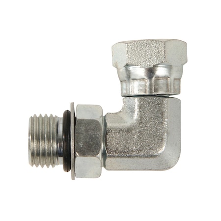 A & I Products Fitting; 90 Degree, 9/16"-18 Male ORB X 1/4"-18 Female Pipe Swivel 3" x2" x1" A-6901-06-04-NWO